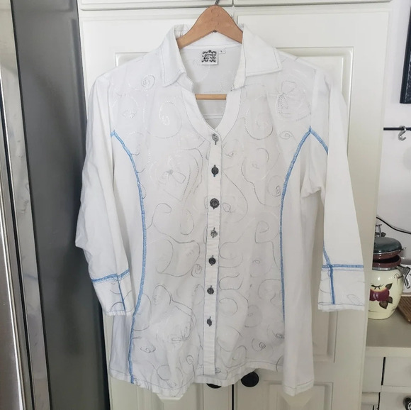 Parsley & Sage Embroidered Western Rodeo Shirt  - Picture 1 of 8